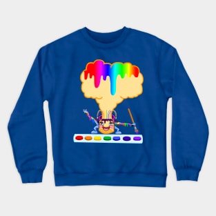 Rainbow Drip Painting Can Crewneck Sweatshirt